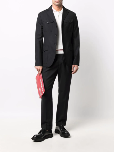 Shop Karl Lagerfeld Straight-leg Chinos In Black