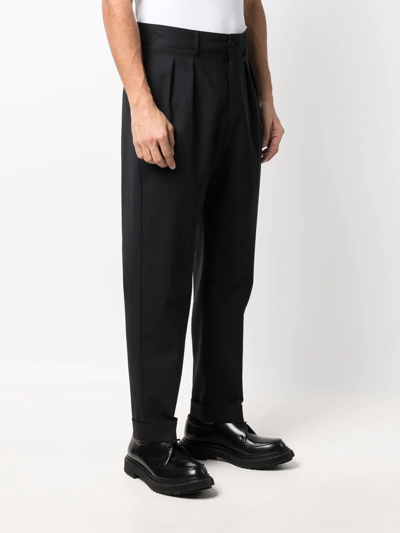 Shop Karl Lagerfeld Straight-leg Chinos In Black