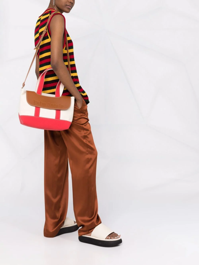 Palm Angels Classic Logo Beach Tote Bag In Nude