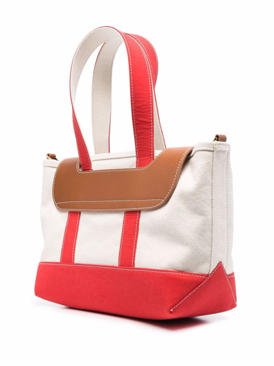 Palm Angels Classic Logo Beach Tote Bag In Nude