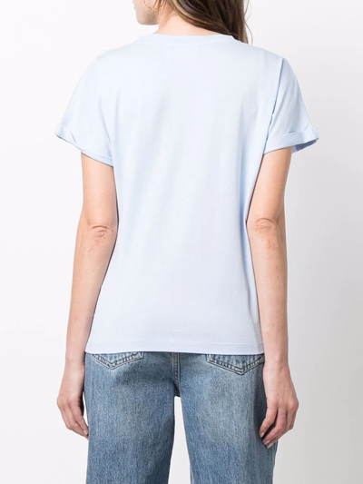 Shop Calvin Klein Logo-print Short-sleeve T-shirt In Blau