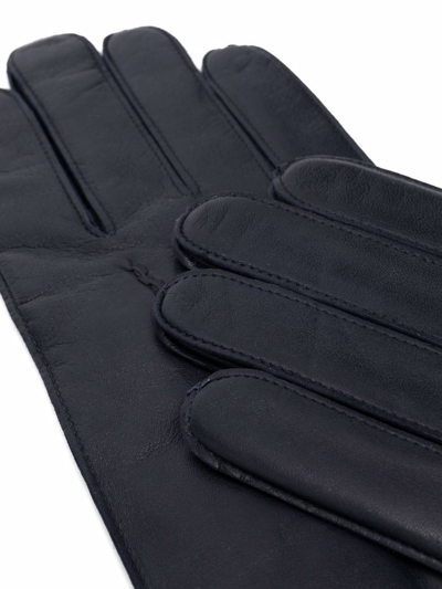 Shop Aspinal Of London Cashmere-blend Lined Leather Gloves In Blau