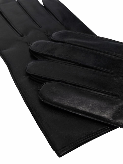 Shop Aspinal Of London Cashmere-blend Lined Leather Gloves In Schwarz