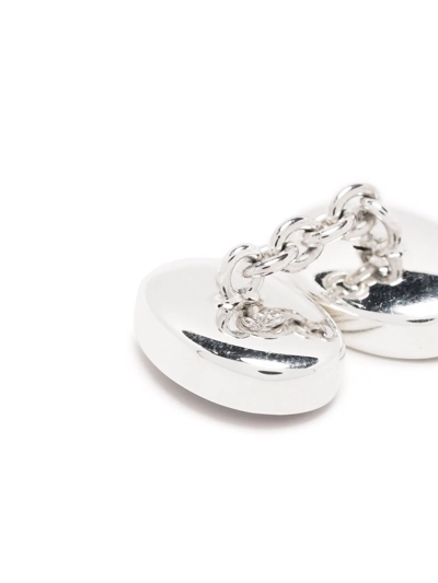 Shop Aspinal Of London Oval Bicolour Cufflinks In Blau