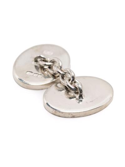 Shop Aspinal Of London Engine Turned Sterling-silver Cufflinks In Silber