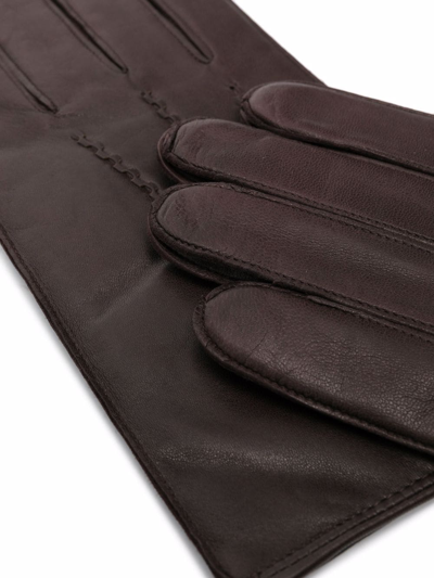 Shop Aspinal Of London Cashmere-blend Lined Leather Gloves In Braun