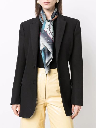 Aspinal Of London Robin Silk Scarf In Blau