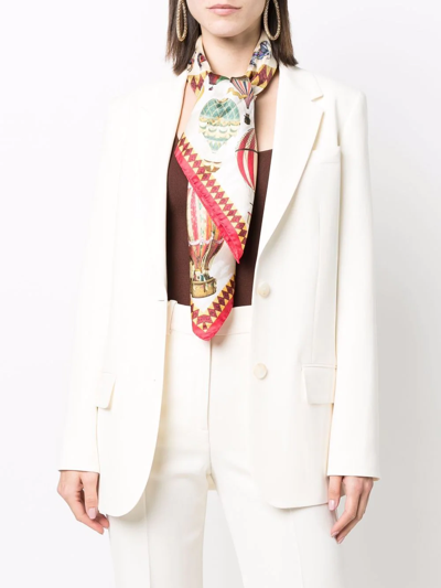 Aspinal Of London Air Balloon Silk Scarf In Rot