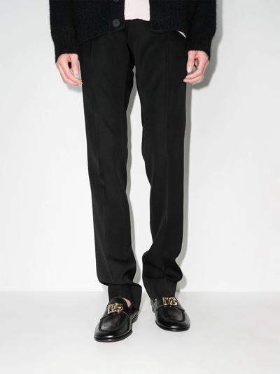 Dolce & Gabbana Dolce&gabbana Black Moccasin With Logo Plaque In Schwarz