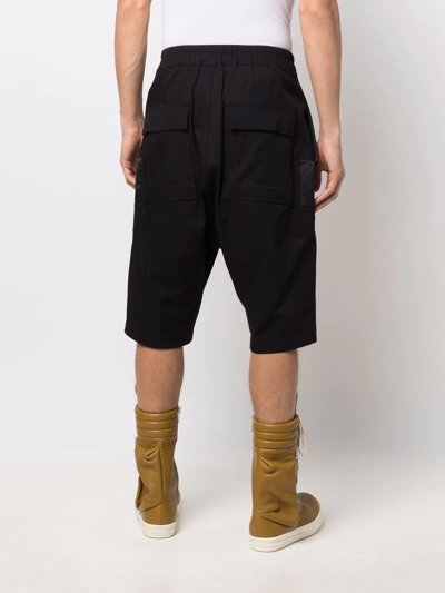 Rick Owens Fogcatcher Organic Cotton Shorts In Nero | ModeSens