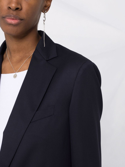 Shop Fabiana Filippi Notched-lapel Single-breasted Blazer In Blau