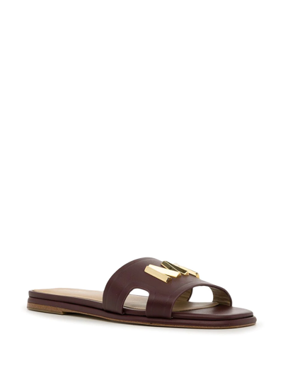 Shop Michael Michael Kors Kippy Embellished Cut-out Slides In Brown