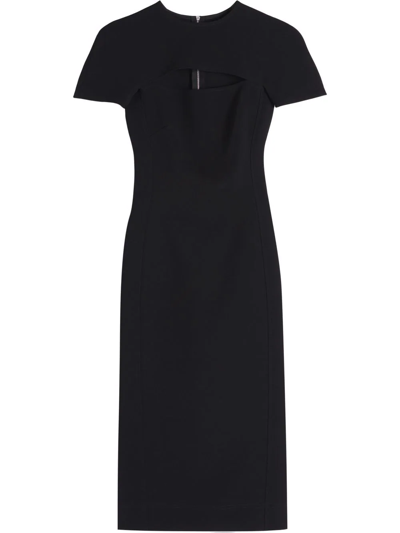 Shop Victoria Beckham Peekaboo Short-sleeved Dress In Black