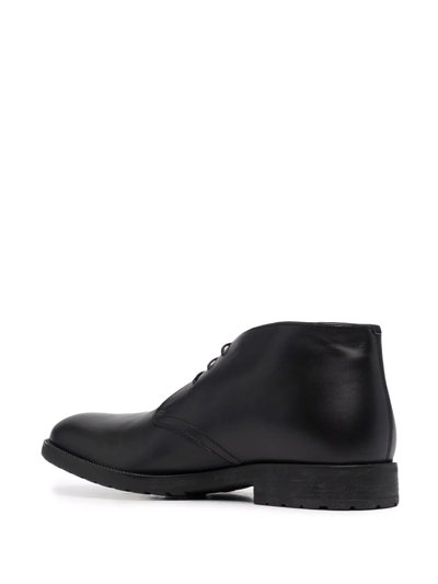 Shop Bally Lace-up Leather Ankle Boots In Schwarz