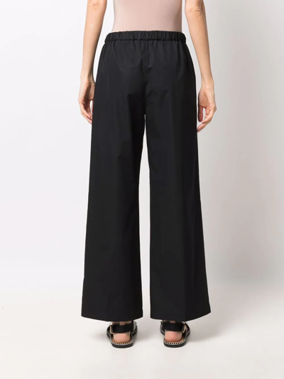 Aspesi High-waist Poplin Trousers In Schwarz