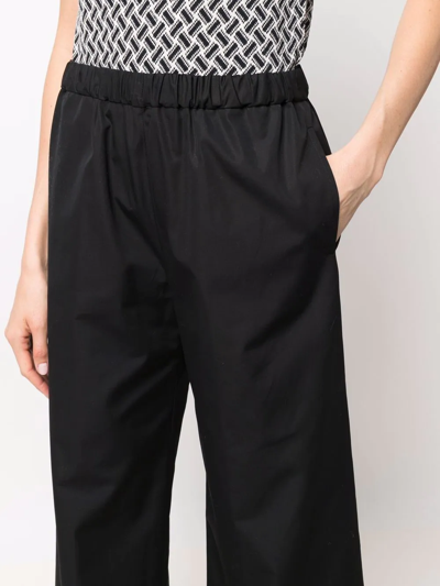 Shop Aspesi Poplin Wide-leg Trousers In Schwarz