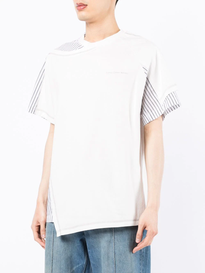 Shop Feng Chen Wang Cotton Contrast-panel T-shirt In Weiss