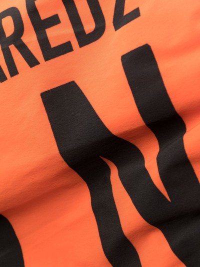 Dsquared2 Logo-print Drawstring Swim Shorts In Orange