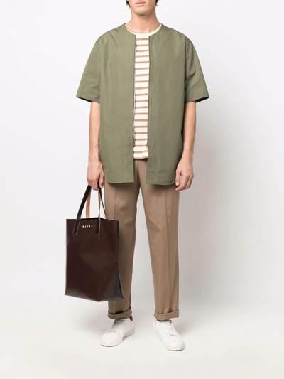 Neil Barrett One Pleat Loose Estra Low Rise Trousers In Braun