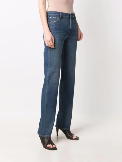 Shop Valentino Mid-rise Straight-leg Jeans In Blau