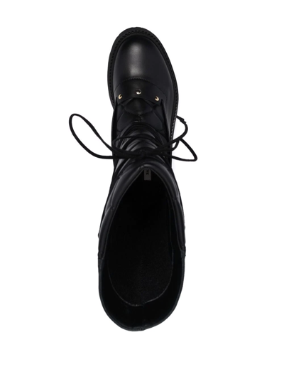 Shop Bally Lace-up Leather Boots In Schwarz