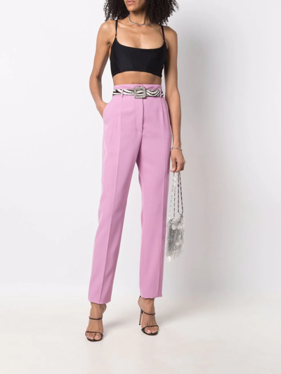 Shop Dolce & Gabbana Cropped Tailored Trousers In Rosa