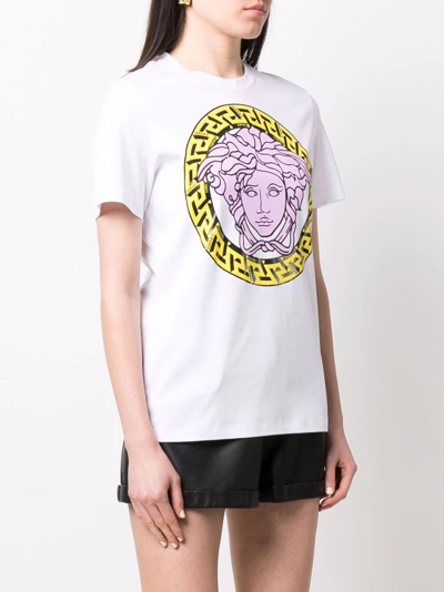 Shop Versace Medusa-print Short-sleeve T-shirt In White