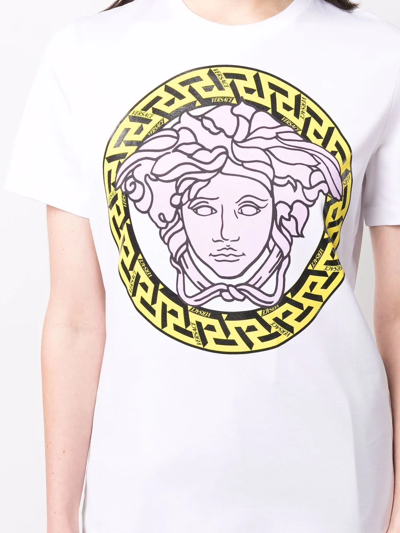 Shop Versace Medusa-print Short-sleeve T-shirt In White