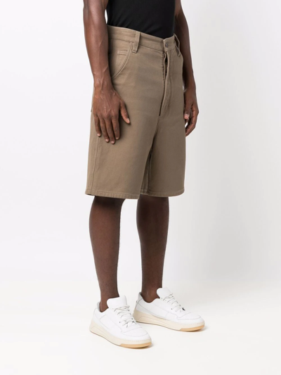 Shop Ami Alexandre Mattiussi Wide-leg Denim Shorts In Neutrals