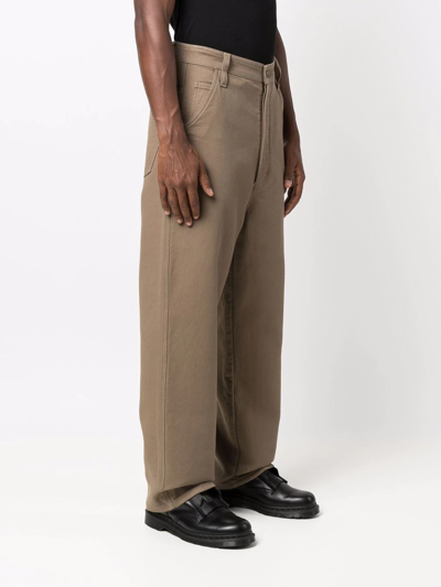 Shop Ami Alexandre Mattiussi Alex Fit Trousers In Neutrals