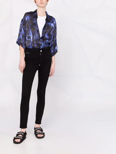 Philipp Plein Denim Skinny Trousers In Black