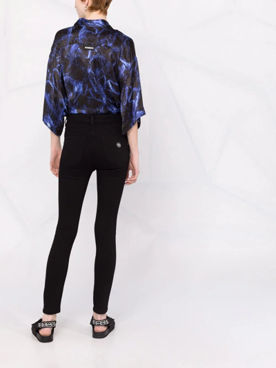 Philipp Plein Denim Skinny Trousers In Black