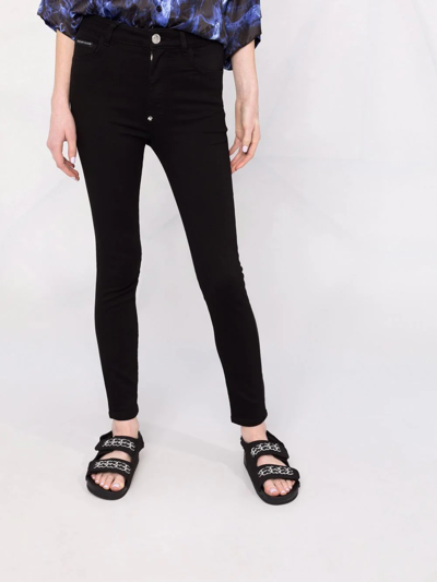 Philipp Plein Denim Skinny Trousers In Black
