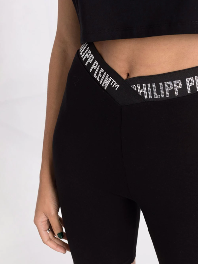 Shop Philipp Plein Stones Super High Waist Shorts In Schwarz