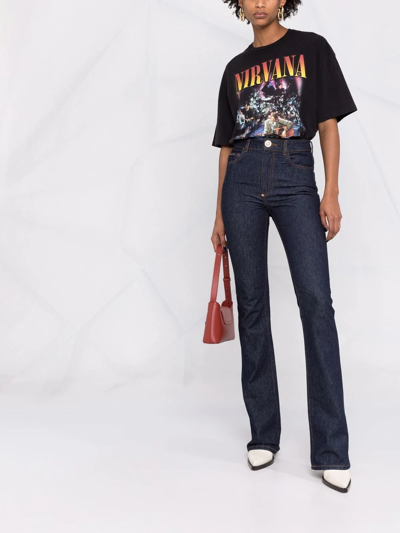 Philipp Plein High-waisted Flared Jeans In Blue