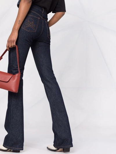 Philipp Plein High-waisted Flared Jeans In Blue