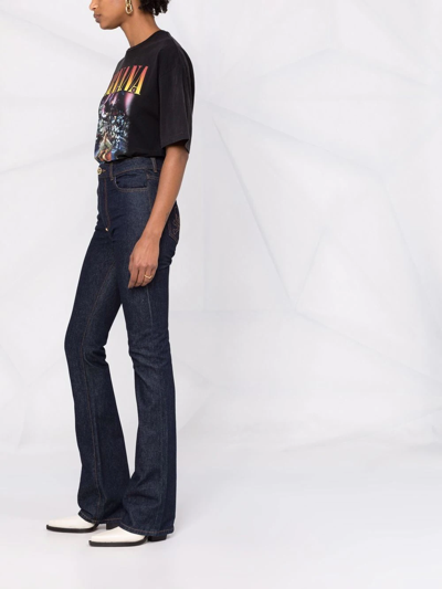 Philipp Plein High-waisted Flared Jeans In Blue
