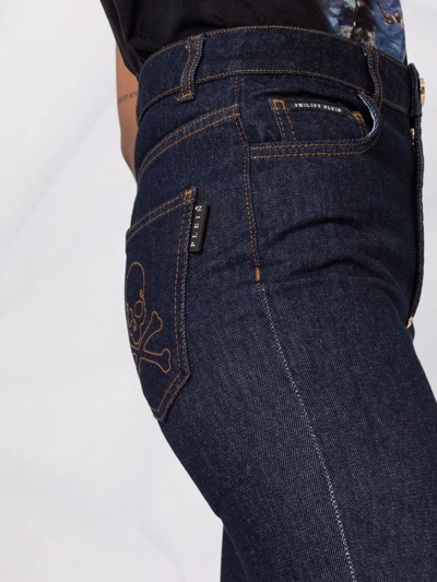 Philipp Plein High-waisted Flared Jeans In Blue