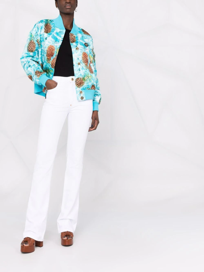 Philipp Plein High-waisted Flared Jeans In White