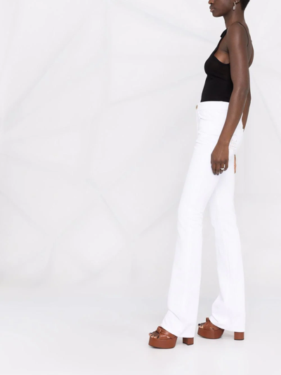 Philipp Plein High-waisted Flared Jeans In White
