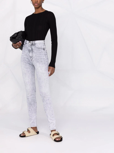 Philipp Plein Super High Waist Jeggings In Grau