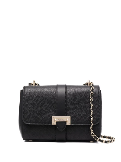 Shop Aspinal Of London Lottie Small Pebbled Bag In Schwarz