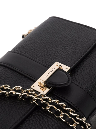 Aspinal Of London Lottie Chain-strap Leather Bag In Schwarz