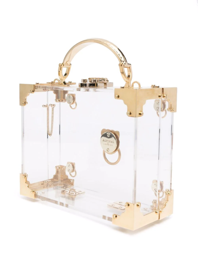 Shop Aspinal Of London The Trunk Transparent Bag In Nude