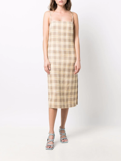 Giuseppe Di Morabito Checked Midi Dress In Nude