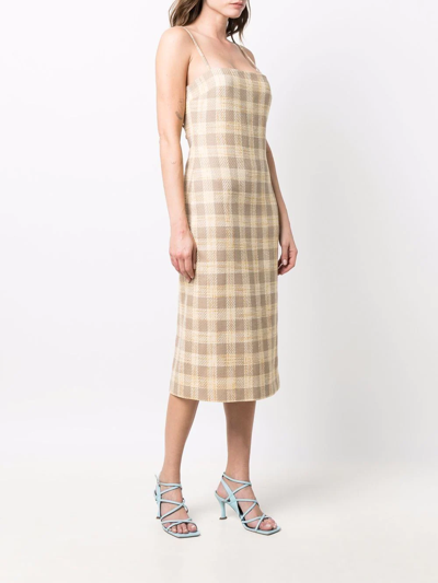 Giuseppe Di Morabito Checked Midi Dress In Nude