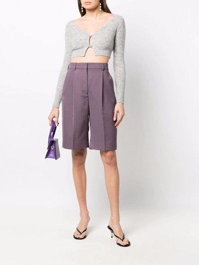 Shop Jacquemus Le Cardigan Alzou Cropped Jacket In Grau