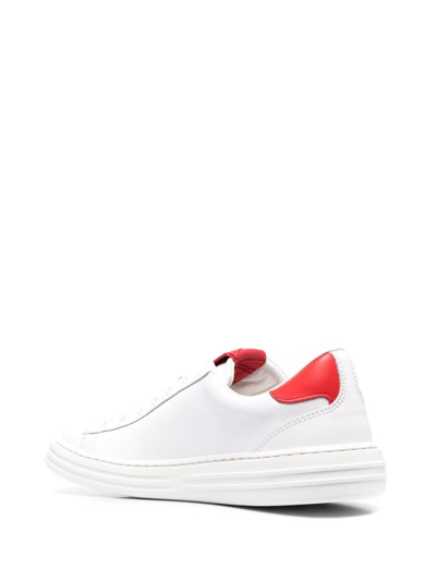 Shop Msgm Two-tone Low-top Sneakers In Weiss