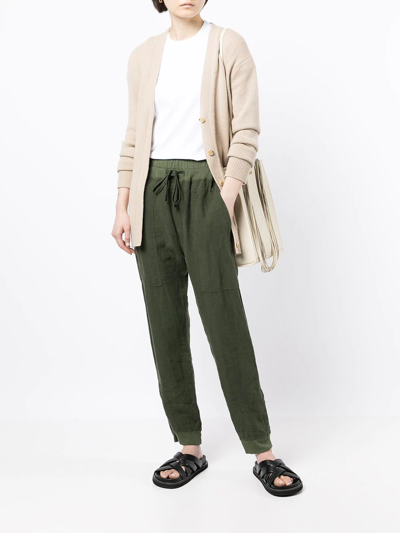 Shop Bassike High-waisted Drawstring Track Pants In Grün