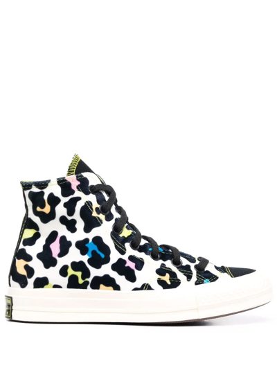 Converse Chuck 70 Hi Velvet Leopard Print Sneakers In Egret/multi-white In  Rainbow/multi | ModeSens